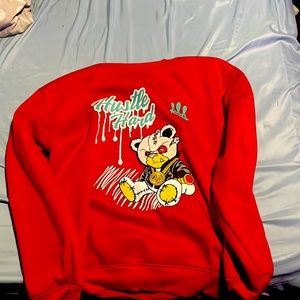 Red and black sweatshirt